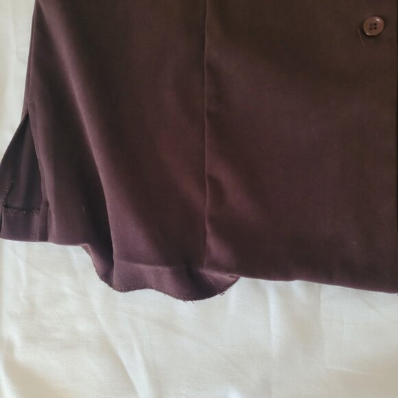 Brown Faux Suede Long Sleeve Blouse Dress Barn Womens Size XL - Picture 14 of 14